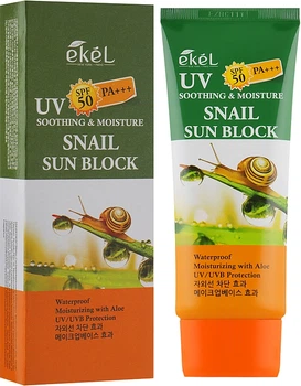 Сонцезахисний крем з муцином равлика - Ekel UV Snail Sun Block 70ml (828602-10451)