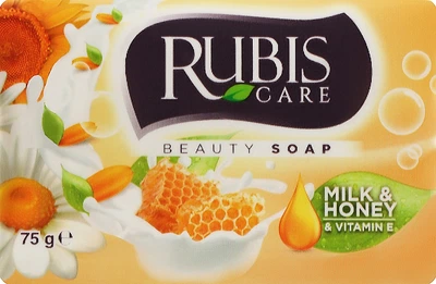 Мыло "Молоко и мед" в бумажной упаковке - Rubis Care Milk & Honey Beauty Soap 75g (1107868-92468)