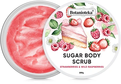 Сахарный скраб для тела "Земляника и лесная малина" - Botanioteka Sugar Body Scrub Strawberries & Wild Raspberries 250g (849299-58844)