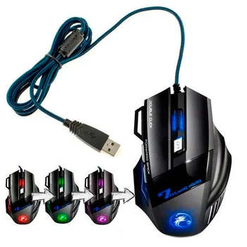 USB игровая мышка 5500DPI iMice X7 мышь эргономичная с выступами тихая RGB подсветка