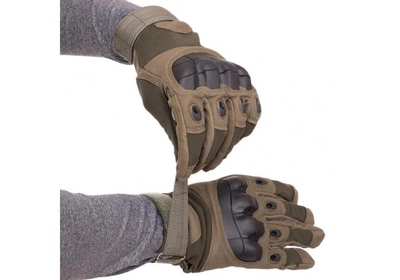 Тактичні рукавиці Military Gloves олива розмір L (повнопалі воєнні з закритими пальцями осінь-зима для воєнних ЗСУ) US-GO47