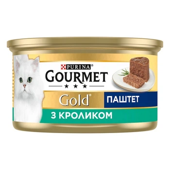 Вологий корм Purina Gourmet Gold для котів, Паштет, Кролик 85 г (7613033728747)