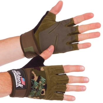 Тактичні рукавички з відкритими пальцями Zelart Action 4928 розмір M Camouflage
