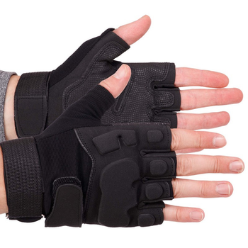 Тактичні рукавички з відкритими пальцями Zelart Action 8811 розмір XL Black