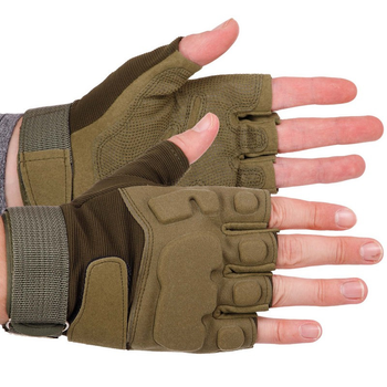 Перчатки тактические с открытыми пальцами Zelart Action 8811 размер M Olive