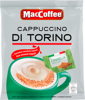 Кофейный напиток 3в1 MacCoffee Cappuccino Di Torino со сладкой корицей 25 г x 20 шт (8887290002257)