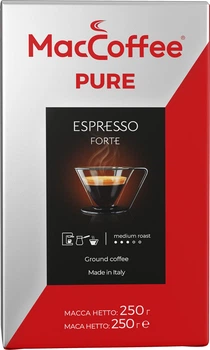 Кофе натуральный жареный молотый MacCoffee Pure Espresso Forte 250 г (8887290146166)