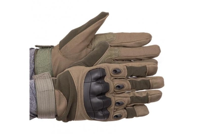 Тактические перчатки олива размер L (полнопалые военные с закрытыми пальцами осень-зима для военных ВСУ) YL-GO12