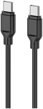 Кабель 2E USB-C - USB-C Glow 60W 1m Black