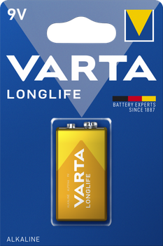 Батарейка крона VARTA LONGLIFE 6LR61 1.5V блістер 1 шт