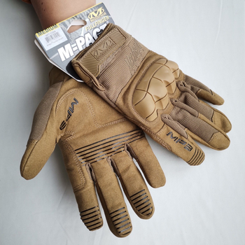 Тактичні рукавиці Повнопалі M-Pact 3 захисні Mechanix MX-FIT, M Койот
