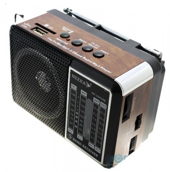 Радиоприёмник портативный колонка Neeka NK-204USB Brown/ Коричневый