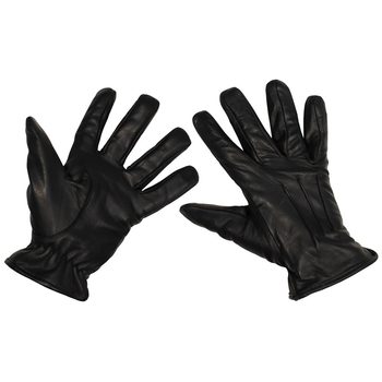 Зимові тактичні шкіряні рукавички MFH стійкі до порізів чорні утеплені (15610_2XL)