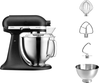 Планетарний міксер KitchenAid Artisan 5KSM185PSEBK з відкидним блоком чавун