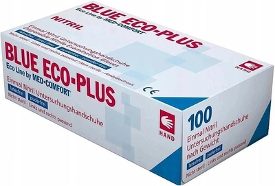 Рукавички нітрилові AMPri Blue ECO PLUS (100 шт. / 50 пар), блакитні, розмір S