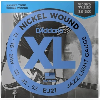 Струны для электрогитары D'Addario EJ21 XL JAZZ LIGHT 12-52