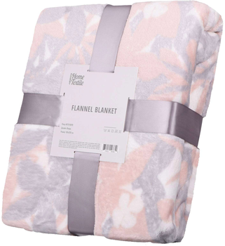 Плед Ardesto Flannel Флора Сірий із рожевим 160х200 см (ART0106PB)