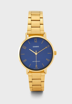 Женские часы Casio LTP-VT01G-2B Синие с золотистым