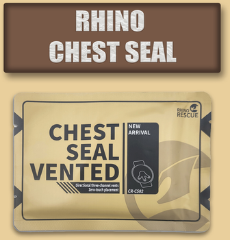 Вентилируемый оклюзийный клапан Rhino Rescue Chest Seal 6 дюймов (7772227773333)