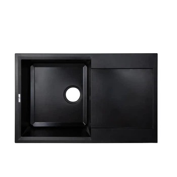 Кухонная мойка Lidz 790x495 антрацитовая с крылом для сушки посуды и приготовления продуктов. (599594)