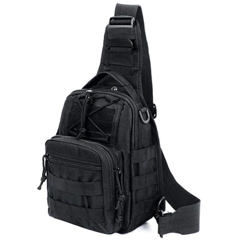 Тактическая сумка 3 в 1 черного цвета с быстросьемником обеьмом 5 литров