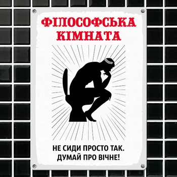 Табличка металлическая Філософська кімната 26х18,5 см