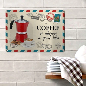 Табличка металева Coffee is always good idea 26х18,5 см