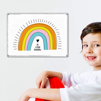 Табличка металева Be a kind rainbow 26х18,5 см