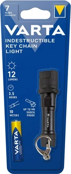 Ліхтарик-брелок Varta 16701 Indestructible LED Key Chain Light, 1xAAA, 12Lm, IPX4, карабін, Blister