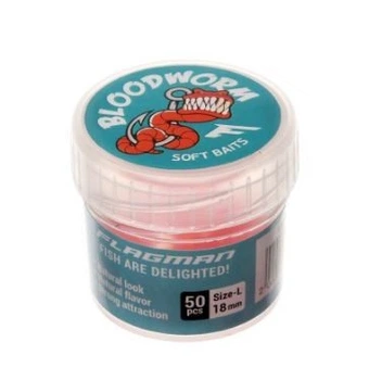 Виброхвост Flagman Blood Worm Red size-L 50pcs арт FBDW-L