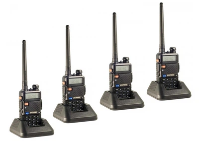 Комплект 4 шт Рація портативна Baofeng UV-5R VHF/UHF 8 Ватт до 10 км + Гарнітура