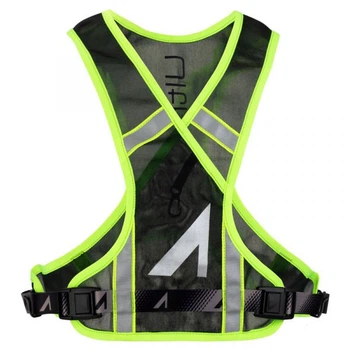 Жилет для бігу світловідбиваючий UltrAspire Neon Reflective Vest салатово-чорний UA125BK