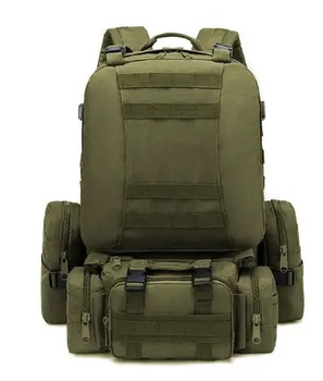 Рюкзак тактичний великий з підсумками multicam 55 літрів зелений