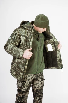 Тактична військова куртка Бушлат зимовий SoftShell Піксель ЗСУ 48 розмір Козак