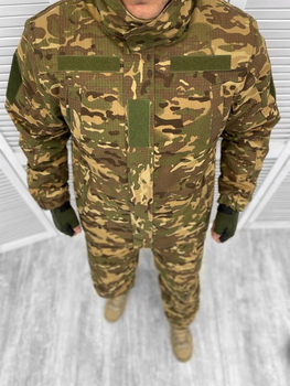 Тактическая зимняя теплая военная форма комплект костюм ( Китель + Штаны ), Камуфляж: Мультикам, Размер: L