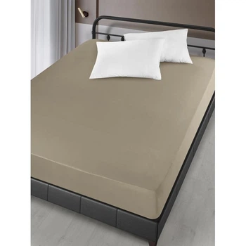 Простынь на резинке Arya Сатин London AR-A107299-light-brown 160х200х30 см светло-коричневая 4268966