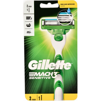 Станок для гоління Gillette Mach3 Sensitive Original із 2 змінними картриджами