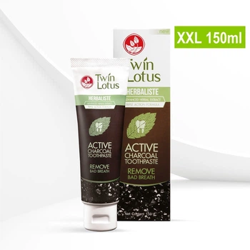 Паста зубна Twin Lotus чорна відбілююча з бамбуковим вугіллям 150г