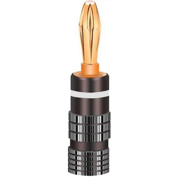 Штекер конектор роз'єм типу банан Banana Plug 4 мм, Graphite/White stripe (48516)