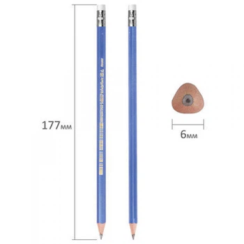Олівець чорнографітний BiC Evolution Triangle НВ 2 мм з резинкою (bc964849)