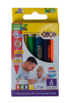 Олівці кольорові ZiBi Baby Line Mini Jumbo 6 кольорів (ZB.2450)