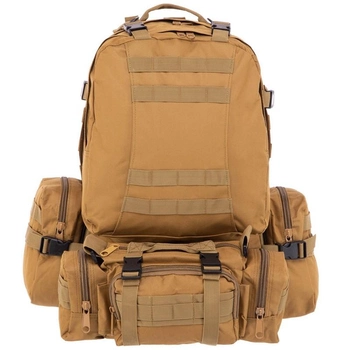 Тактический рюкзак 55 л рейдовый с отсоединяемыми подсумками (50 х 34 х 15+10 см) Хаки ZK-5504