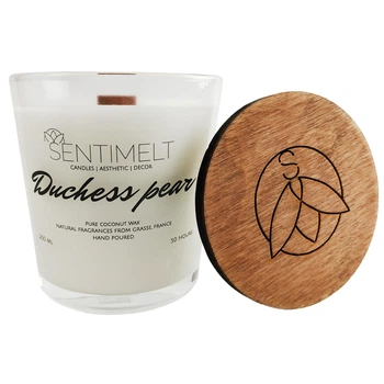 Ароматическая кокосовая свеча в стекле с деревянным фитилём SENTIMELT Duchess pear 200 г (SM010DPE)
