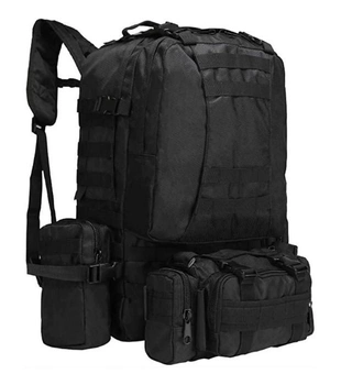 Рюкзак з підсумками HLV A08, 50 л, для полювання, риболовлі, туризму, чорний
