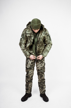 Тактична військова куртка Бушлат зимовий SoftShell Піксель ЗСУ 50 розмір Козак