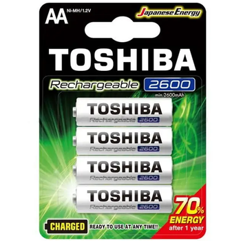Акумуляторні батарейки акумулятор TOSHIBA Ready to Use Ni-MH R06 (2600 mAh) 4шт.