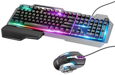 Набор игровой 2в1 клавиатура и мышка HOCO GM12 Light and shadow RGB черный