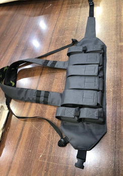 Жилет розвантажувальний військовий Ремінно-плечова система Tactical vest 4 кишені для магазинів чорний