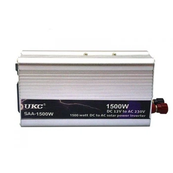 Перетворювач авто інвертор UKC 12V-220V 1500W 50Hz сірий