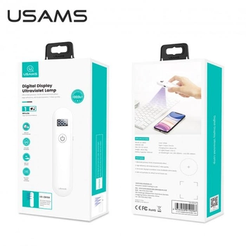 Портативний ультрафіолетовий дезінфектор стерилізатор USAMS US-ZB159 White Digital Display Ultraviolet Lamp